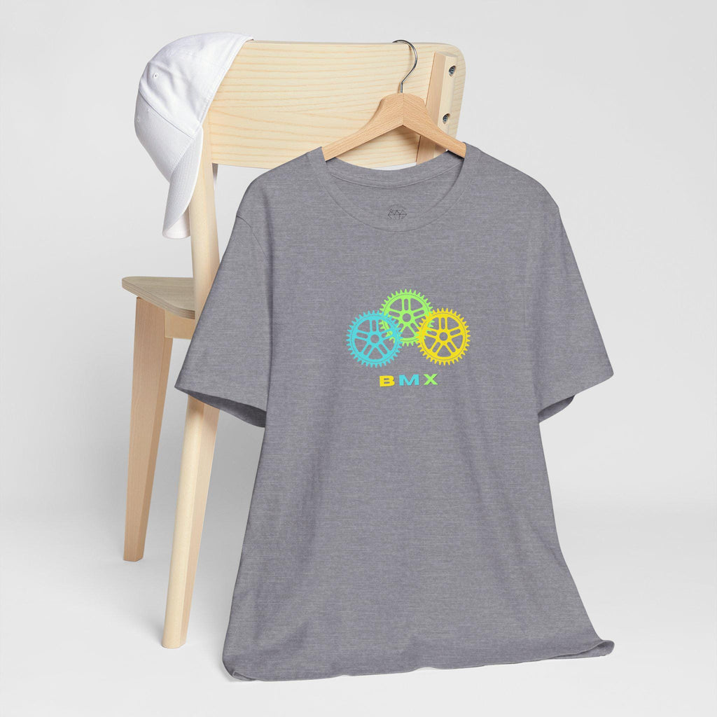 BMX Gears Unisex Tee: Cyclist Graphic Print, Casual Cotton T-Shirt