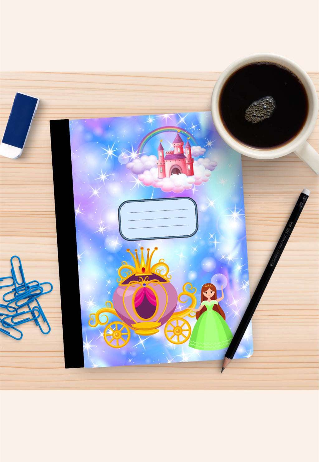 Princess Unicorn Composition Notebook Sticker Cover