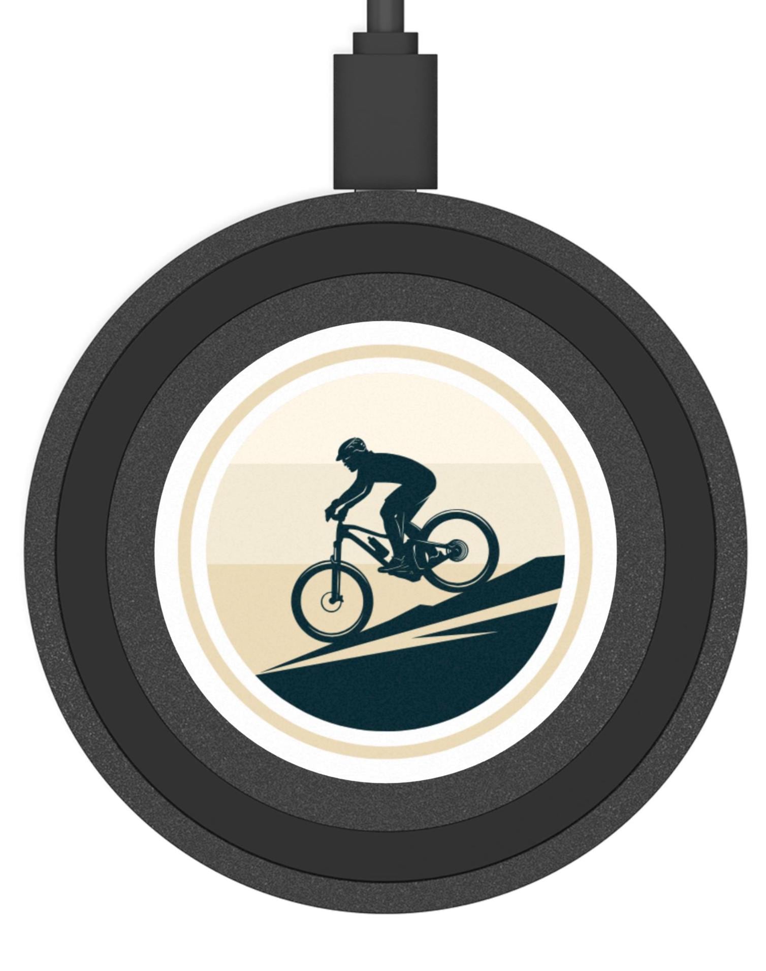 Mountain Biker Circular Wireless Charging Pad | Bike Phone Charger