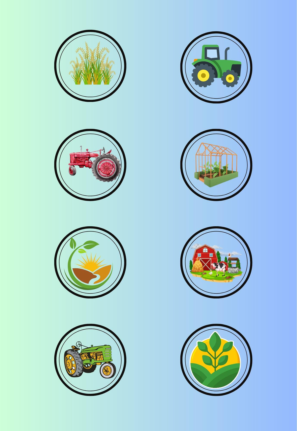 Farm Animal Composition Notebook Cover & Stickers (Digital Download)