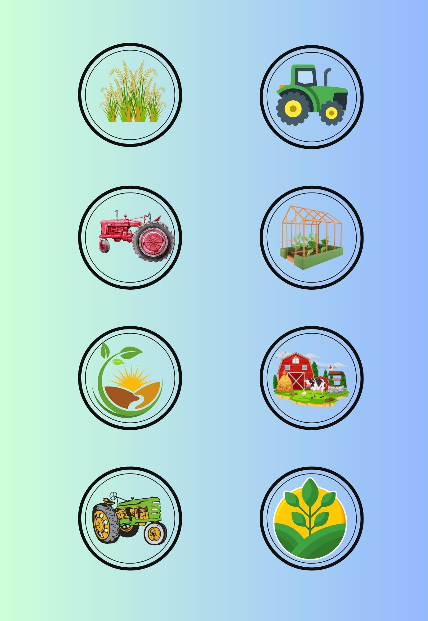 Farm Animal Composition Notebook Cover & Stickers (Digital Download)