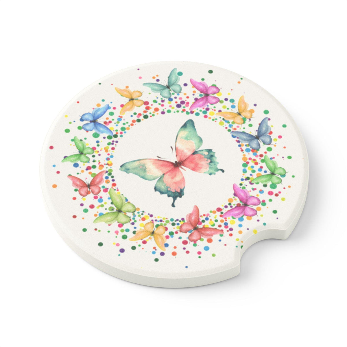 Butterfly Soapstone Car Coaster: Floral Home Decor, Birthday Gift