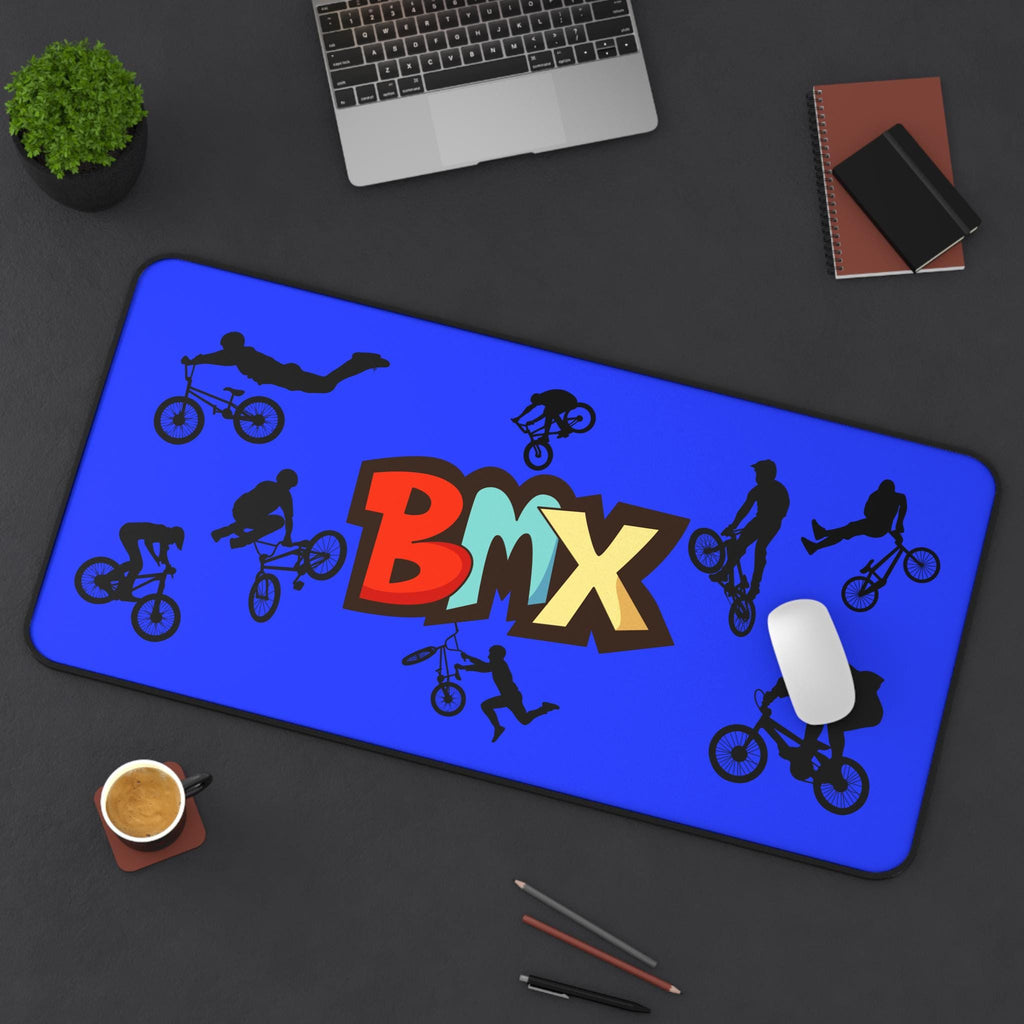 BMX Desk Mat: Colorful Cycling Gift for Gamers & Creatives
