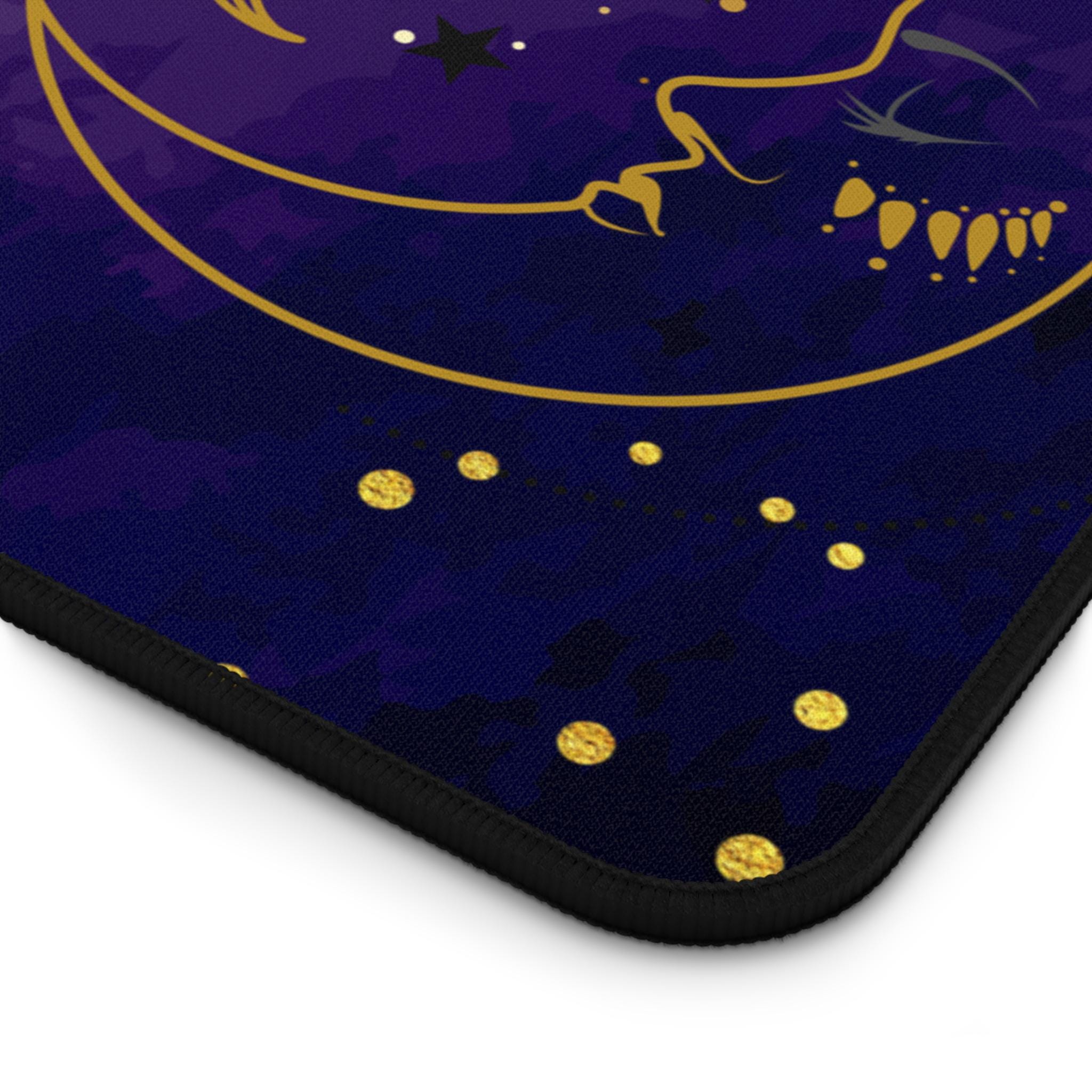 Celestial Moon & Sun Desk Mat: Astrology Office Decor
