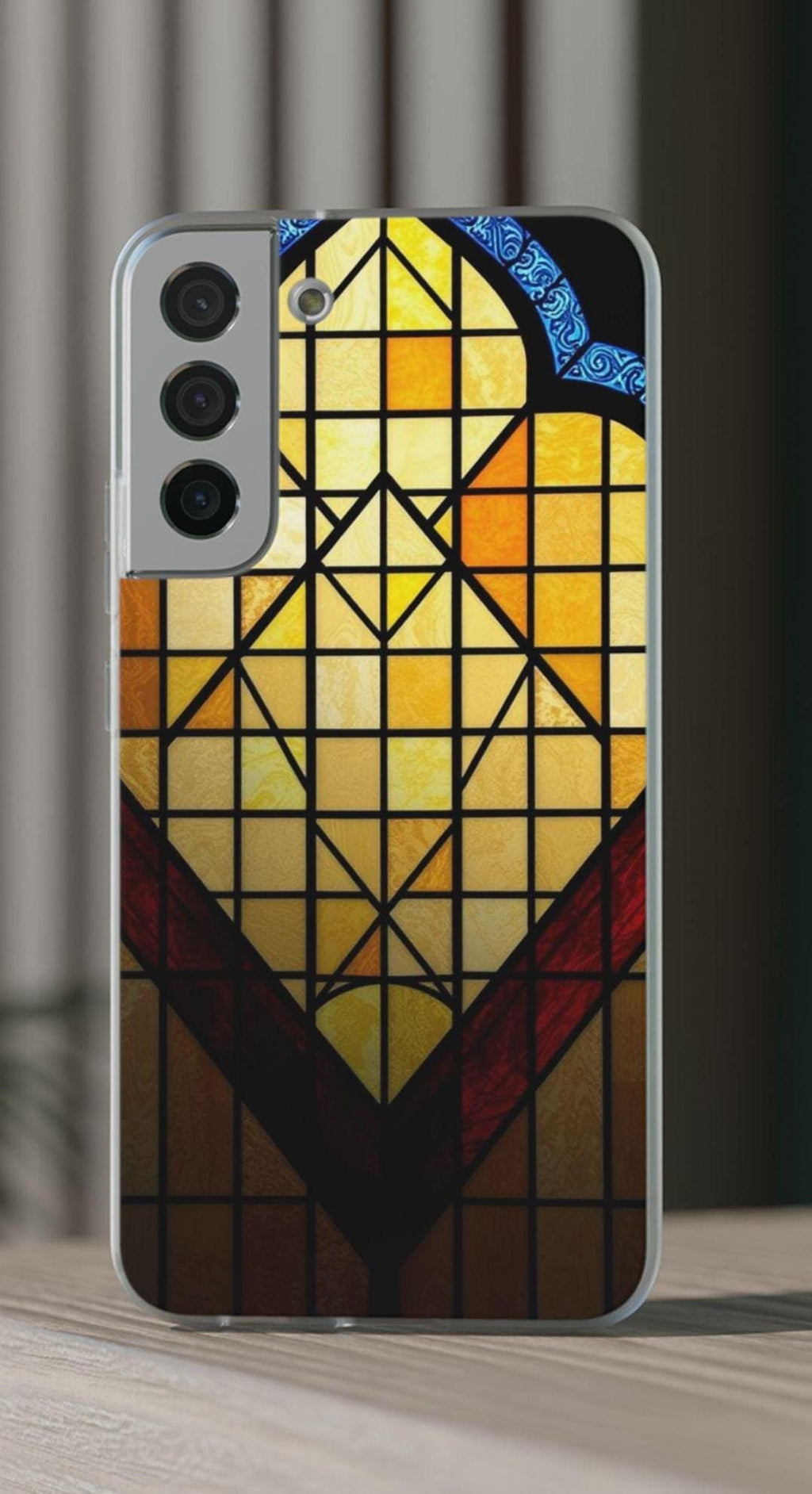 Faux Stained Glass Samsung Case: Artistic Geometric Design