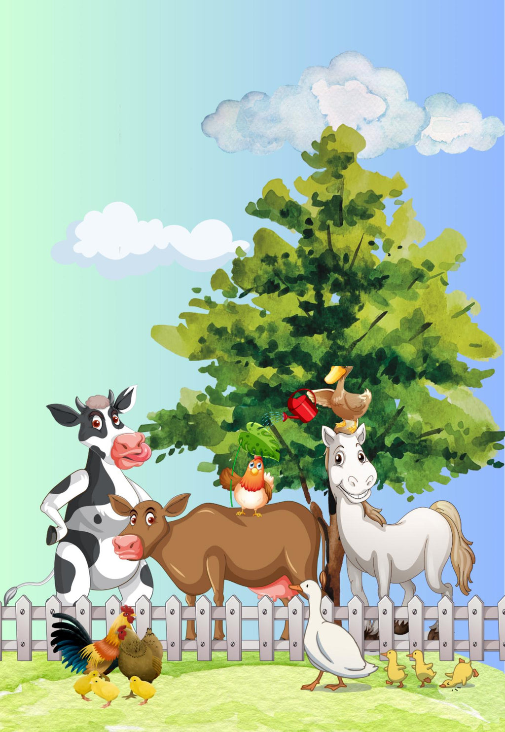 Farm Animal Composition Notebook Cover & Stickers (Digital Download)
