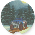 Soapstone Car Coaster: Off-Road Adventure Design - Auto Accessory