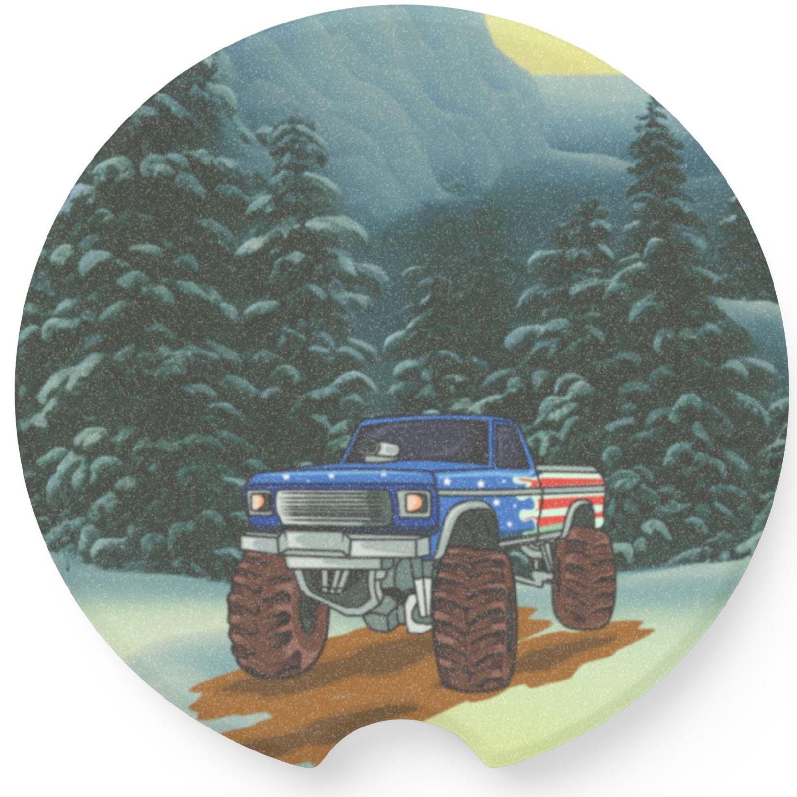 Soapstone Car Coaster: Off-Road Adventure Design - Auto Accessory