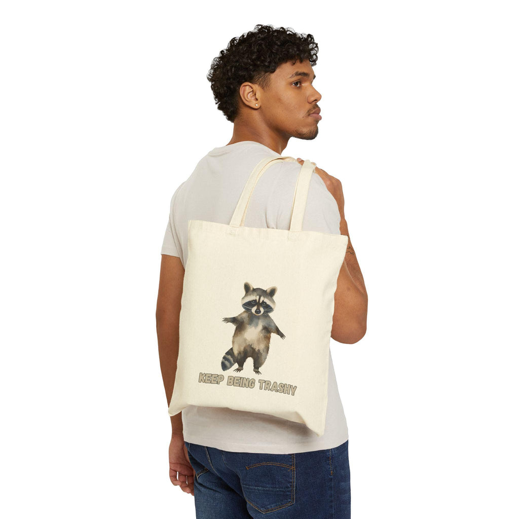 Raccoon Trashy Tote Bag | Watercolor Canvas Reusable Shopper