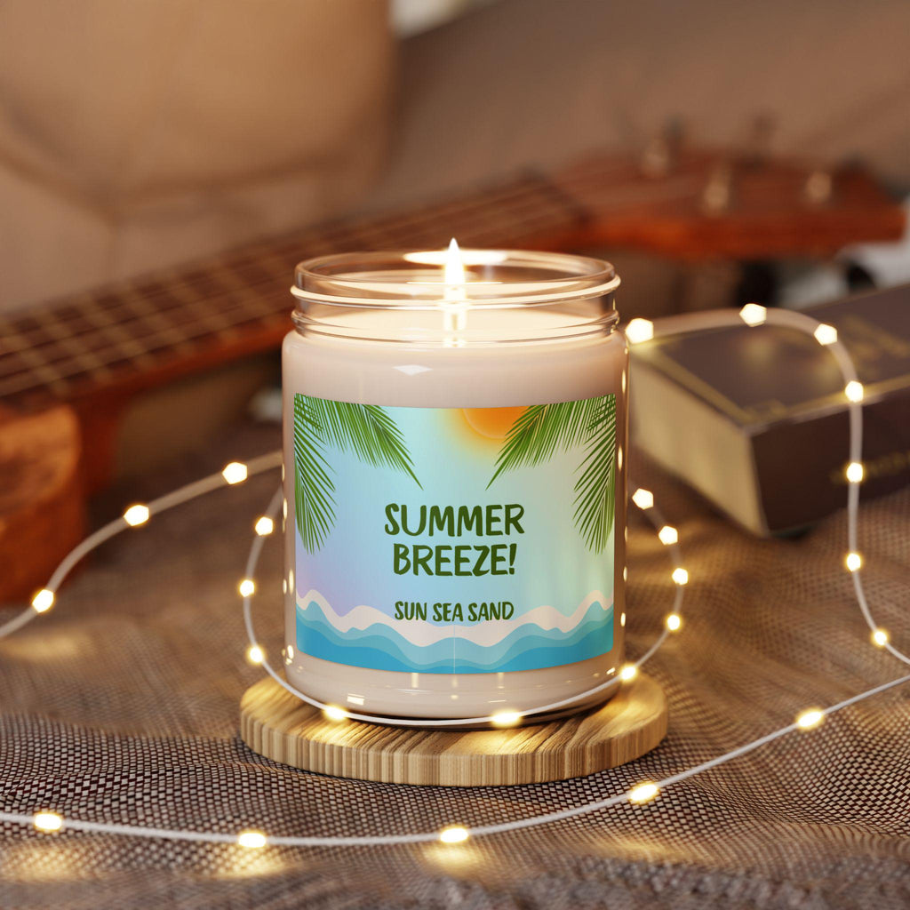 Summer Breeze Soy Candle: Tropical Beach Decor, Eco-Friendly Home Fragrance