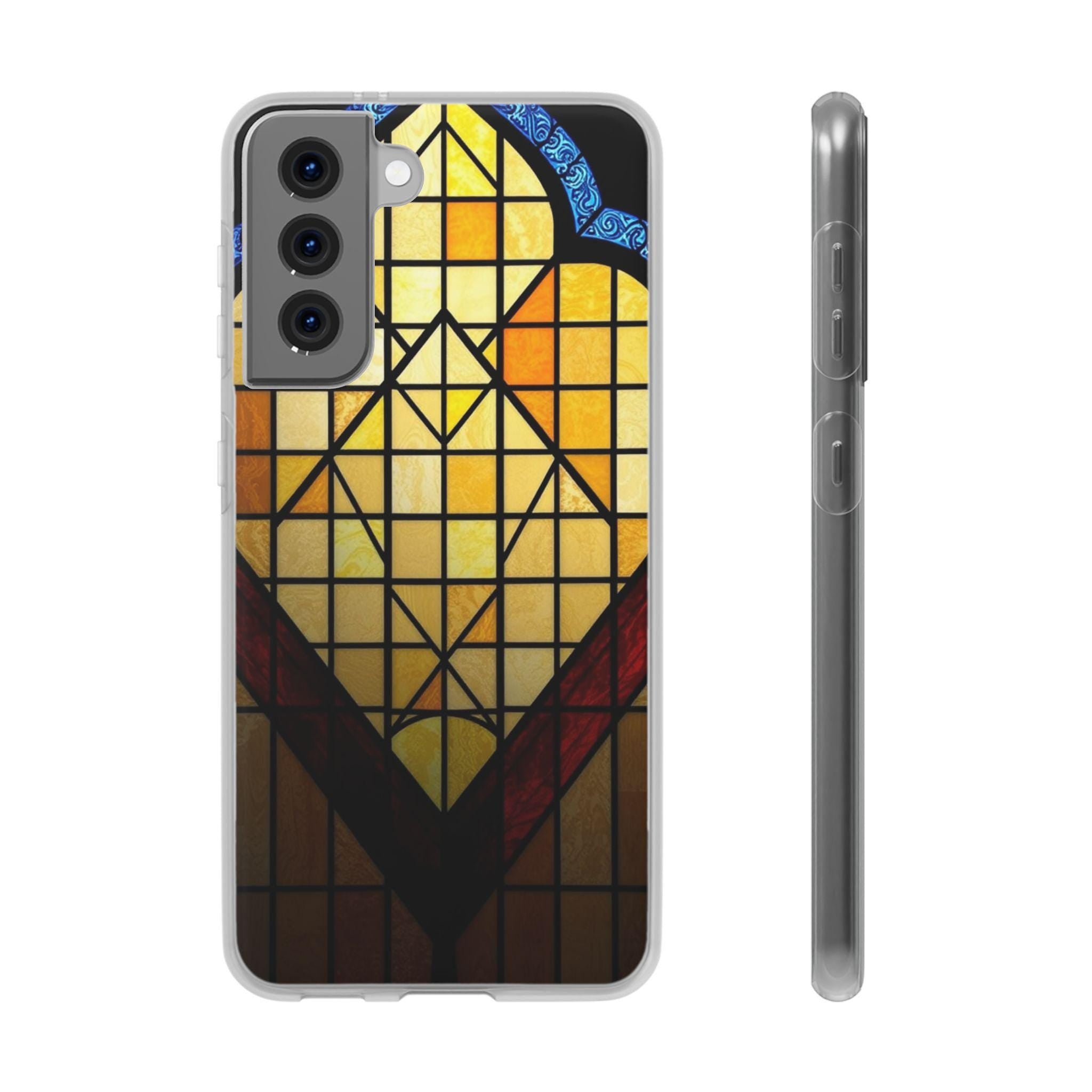 Faux Stained Glass Samsung Case: Artistic Geometric Design
