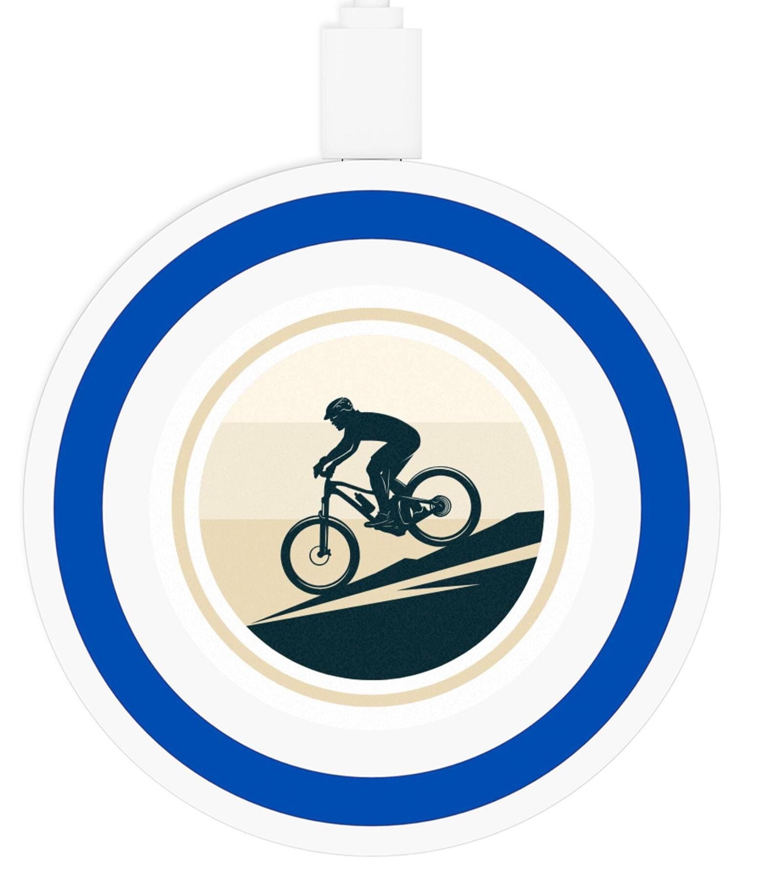 Mountain Biker Circular Wireless Charging Pad | Bike Phone Charger