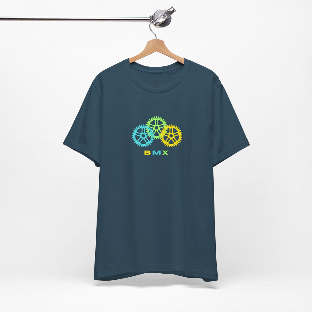 BMX Gears Unisex Tee: Cyclist Graphic Print, Casual Cotton T-Shirt