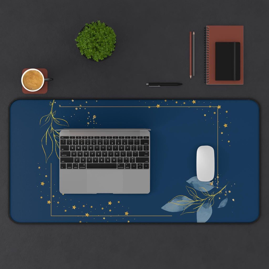 Floral Desk Mat: Elegant Workspace Accessory - Neoprene Desk Organizer