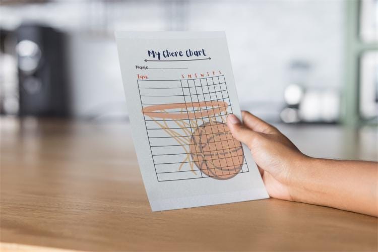 Basketball Chore Chart: Goal Tracker (PDF Download)