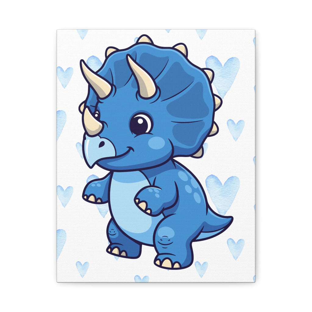 Blue Baby Triceratops Canvas | Matte Stretched Wall Art