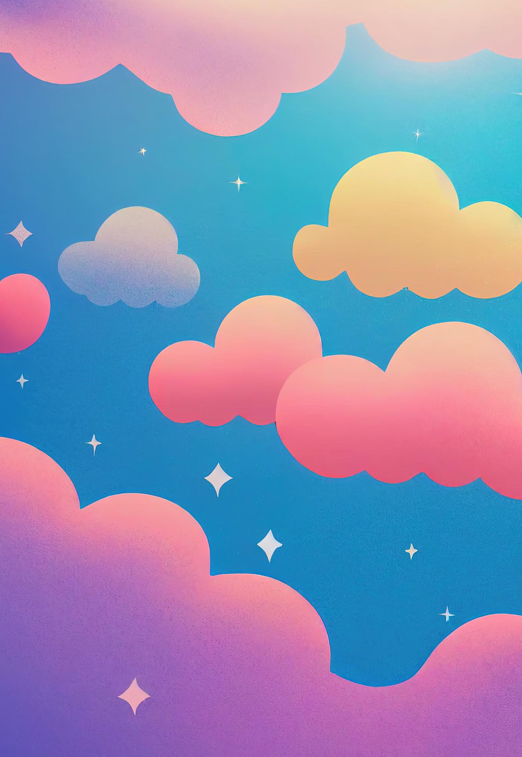 Happy Cloud Composition Notebook Cover Sticker: Bright Design (Digital Download)