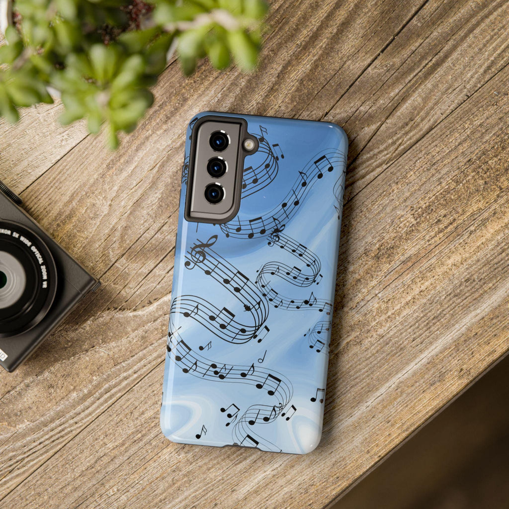 Blue Musical Notes Samsung Galaxy Phone Case | Music Note Design