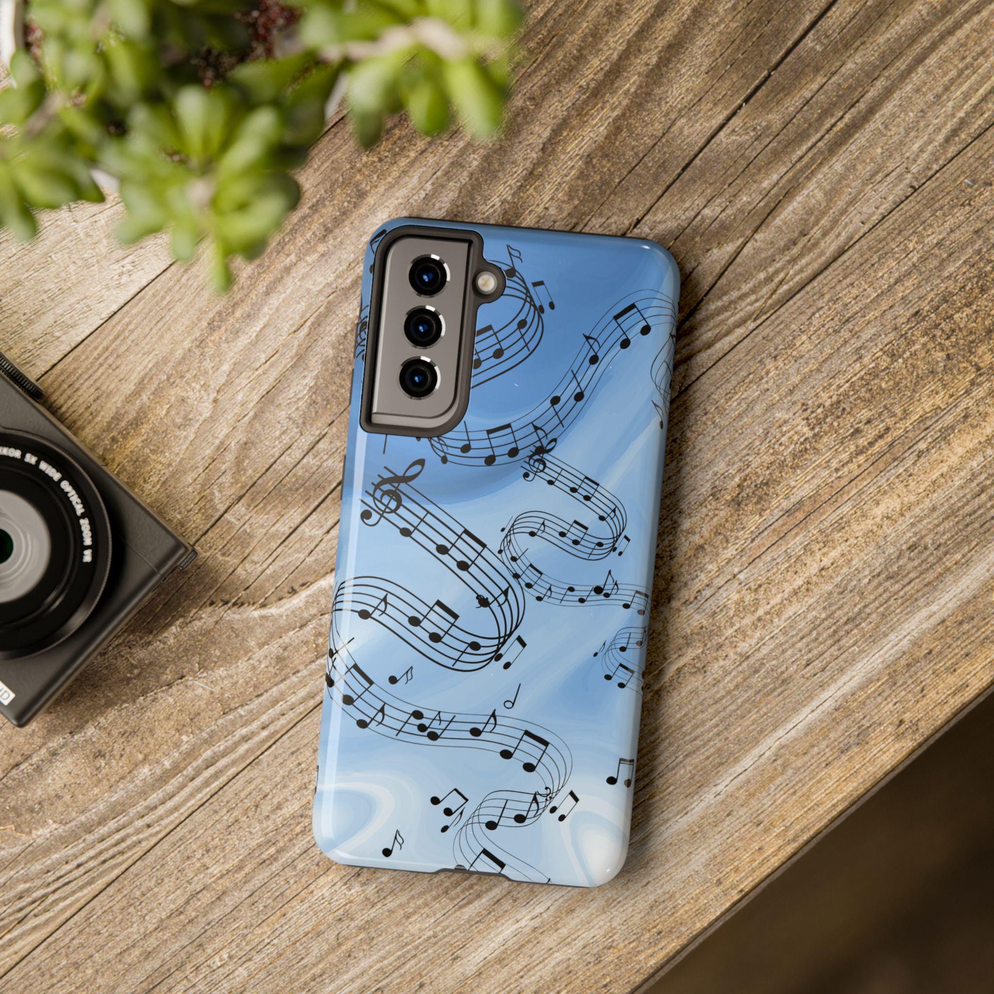 Blue Musical Notes Samsung Galaxy Phone Case | Music Note Design