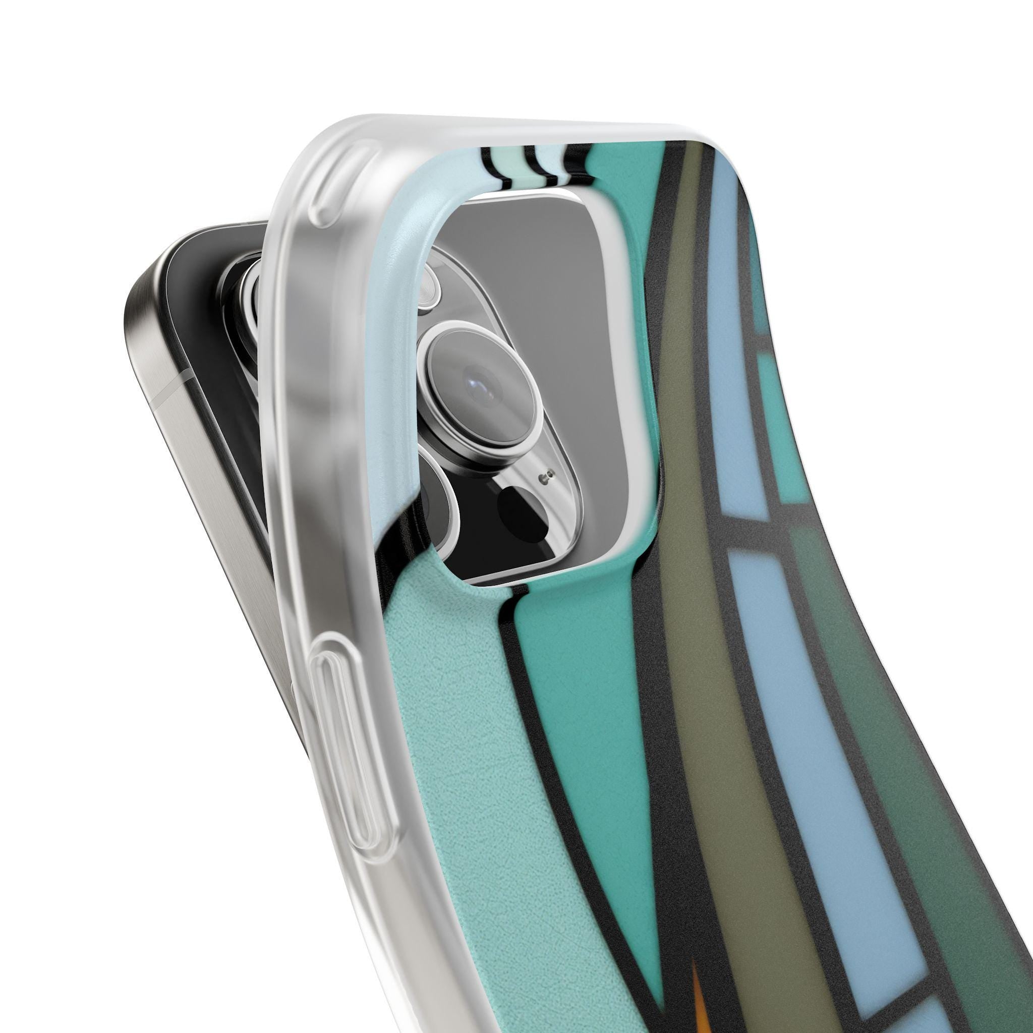 Faux Stained Glass iPhone Case: Artistic Colorful Cover