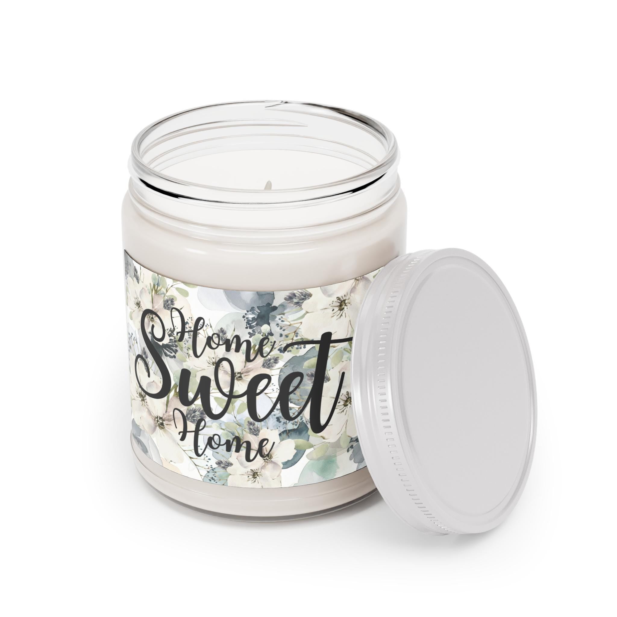 Home Sweet Home Floral Soy Candle, Farmhouse Decor, 9oz