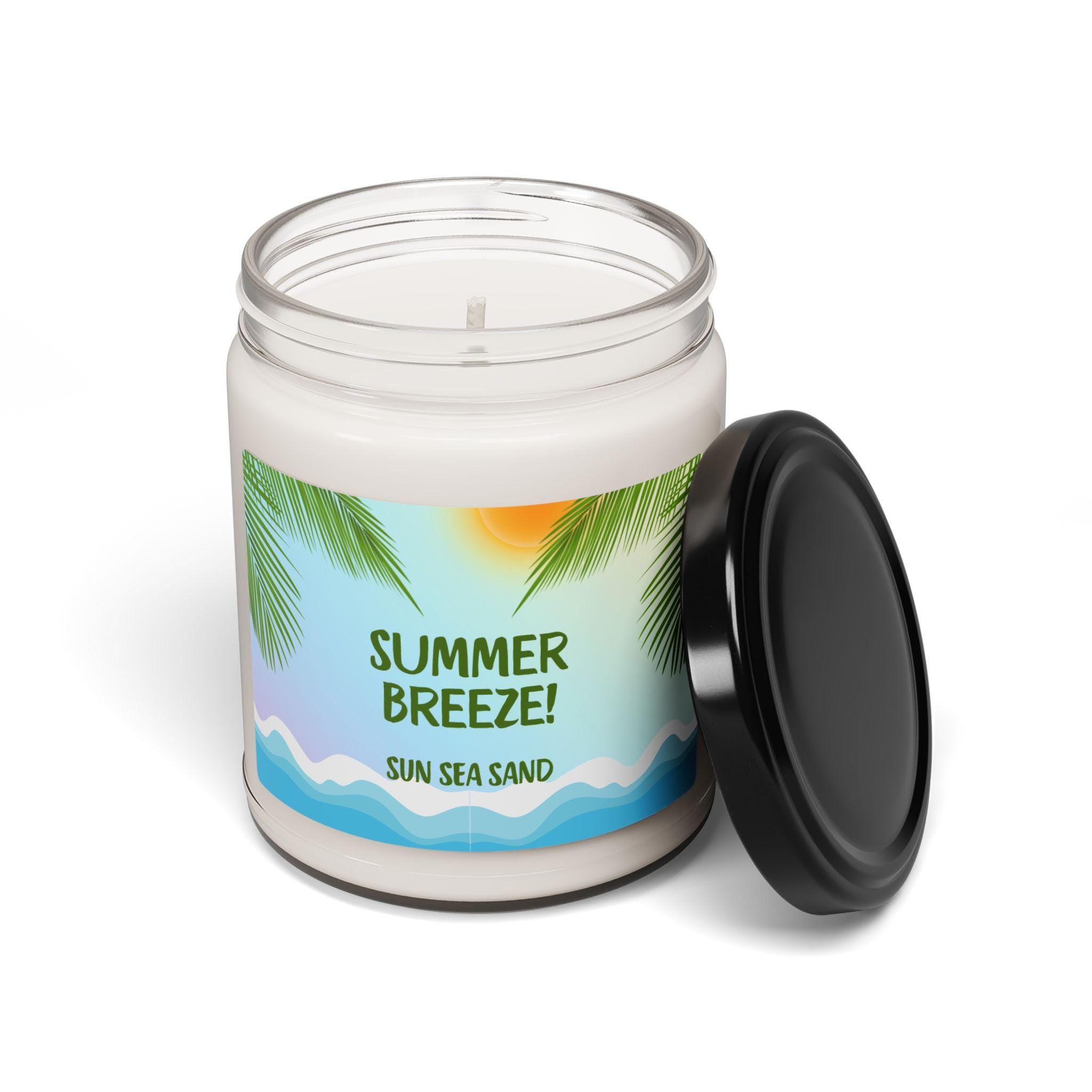 Summer Breeze Soy Candle: Tropical Beach Decor, Eco-Friendly Home Fragrance