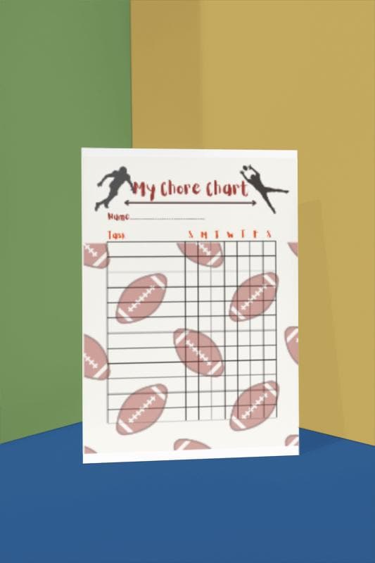 Football Chore Chart: Kids' Task Tracker (PDF Download)