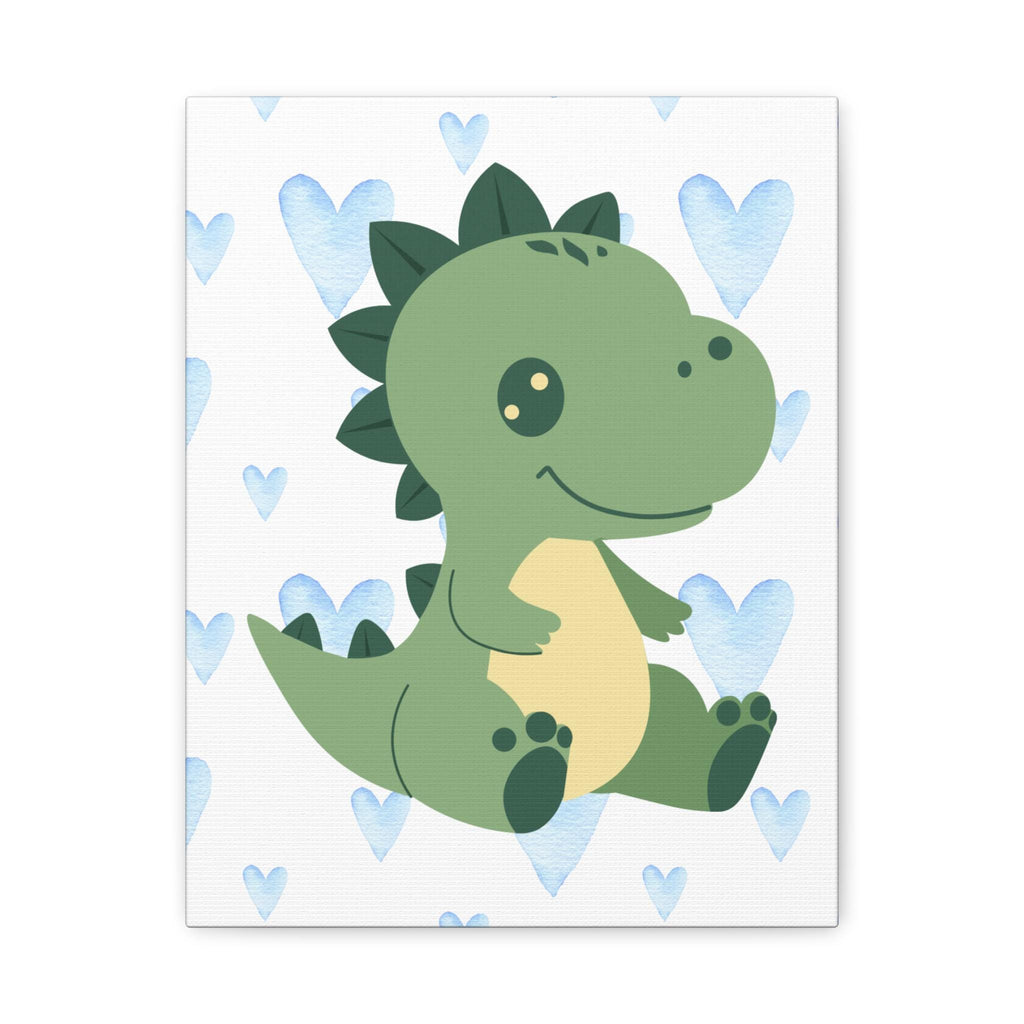 Baby Dinosaur Canvas Art | Watercolor Dino, Heart Nursery Decor