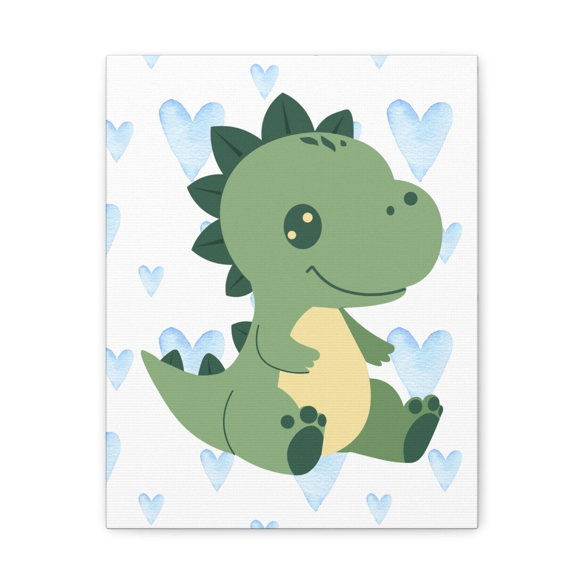 Baby Dinosaur Canvas Art | Watercolor Dino, Heart Nursery Decor