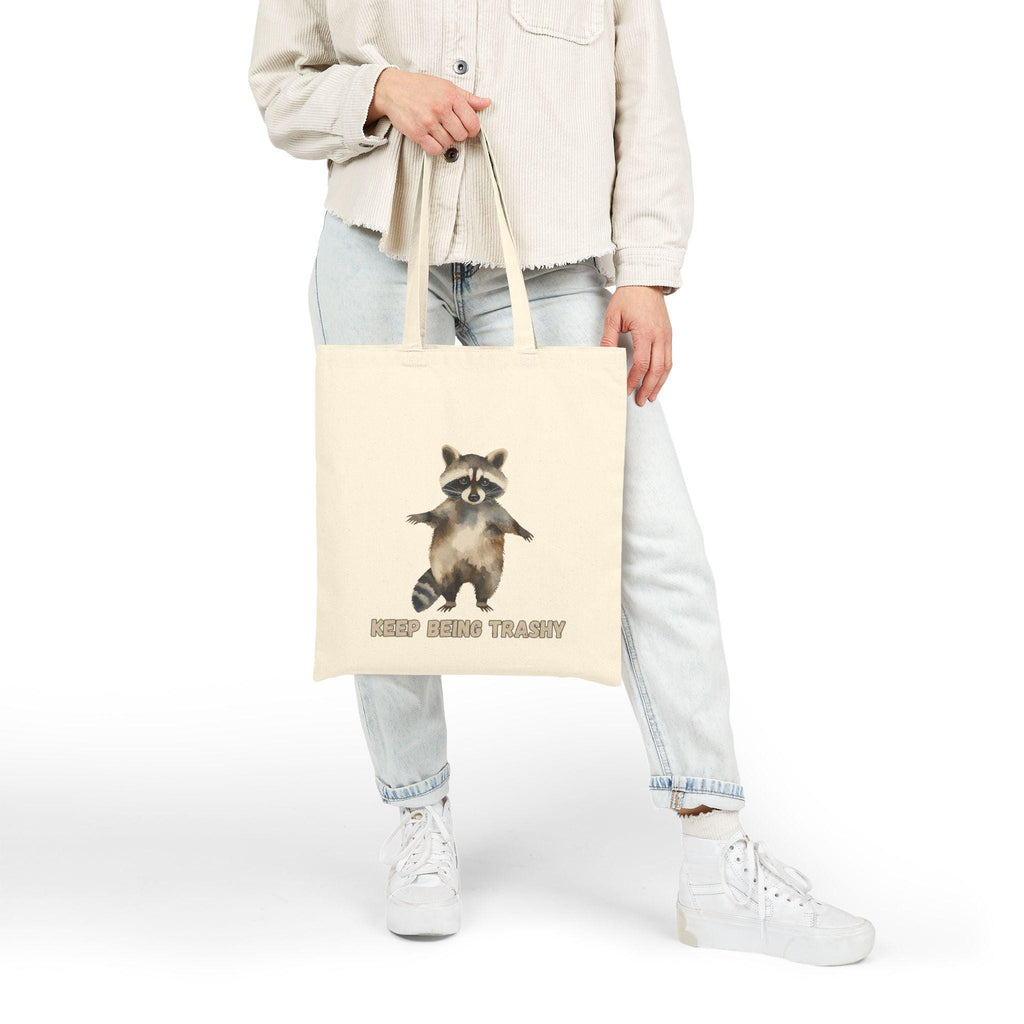 Raccoon Trashy Tote Bag | Watercolor Canvas Reusable Shopper