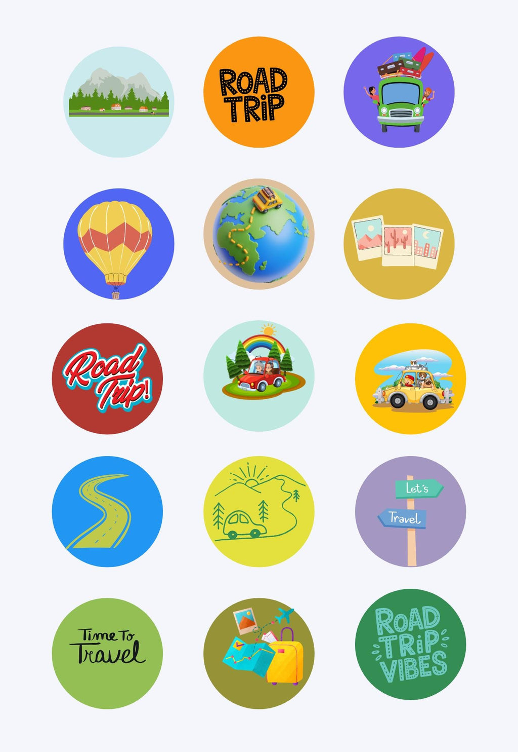 Travel Adventure Notebook Cover with Stickers (Digital Download)