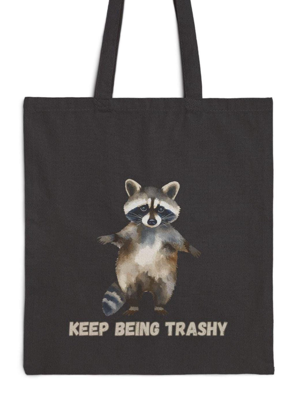 Raccoon Trashy Tote Bag | Watercolor Canvas Reusable Shopper
