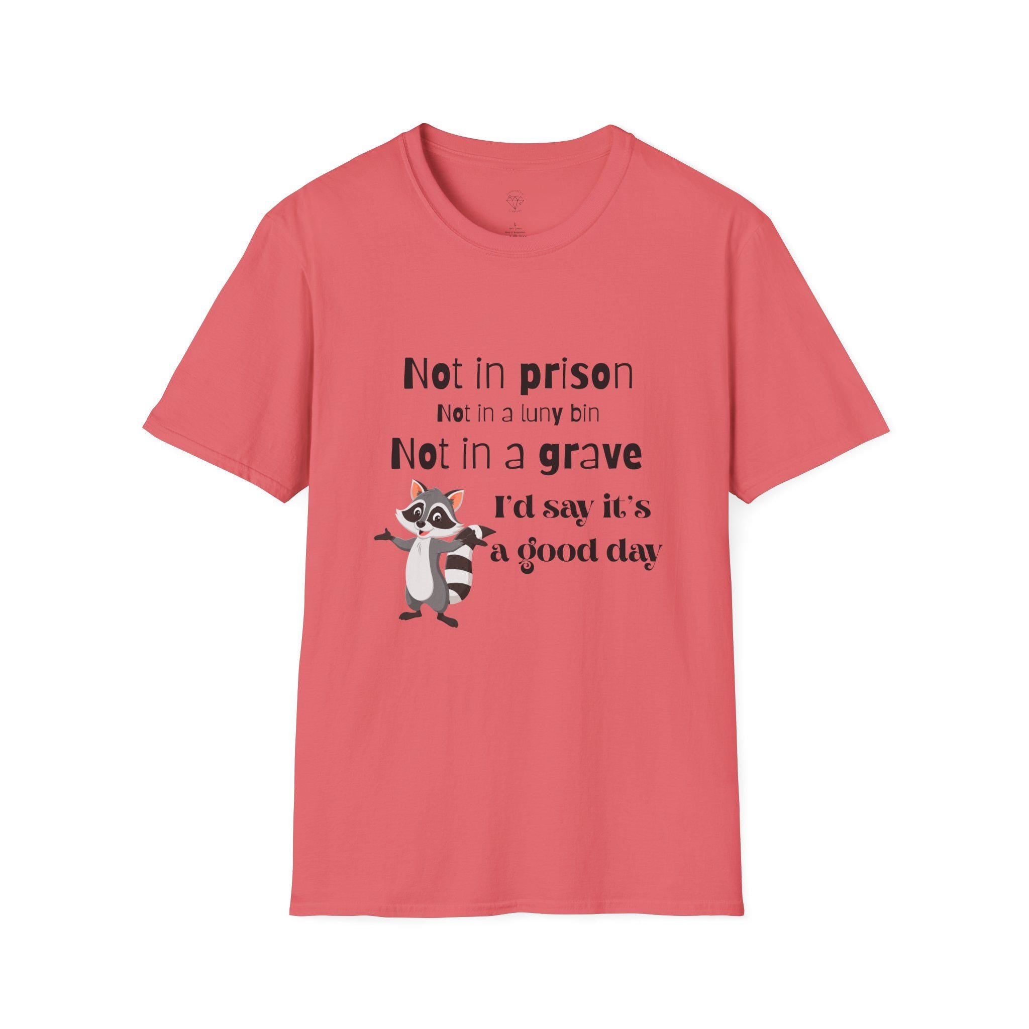 Funny Raccoon T-Shirt: It's a Good Day - Unisex Softstyle Tee