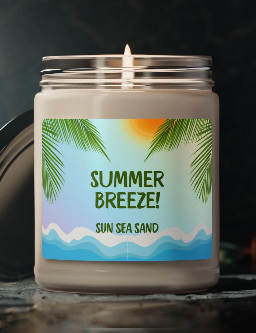 Summer Breeze Soy Candle: Tropical Beach Decor, Eco-Friendly Home Fragrance