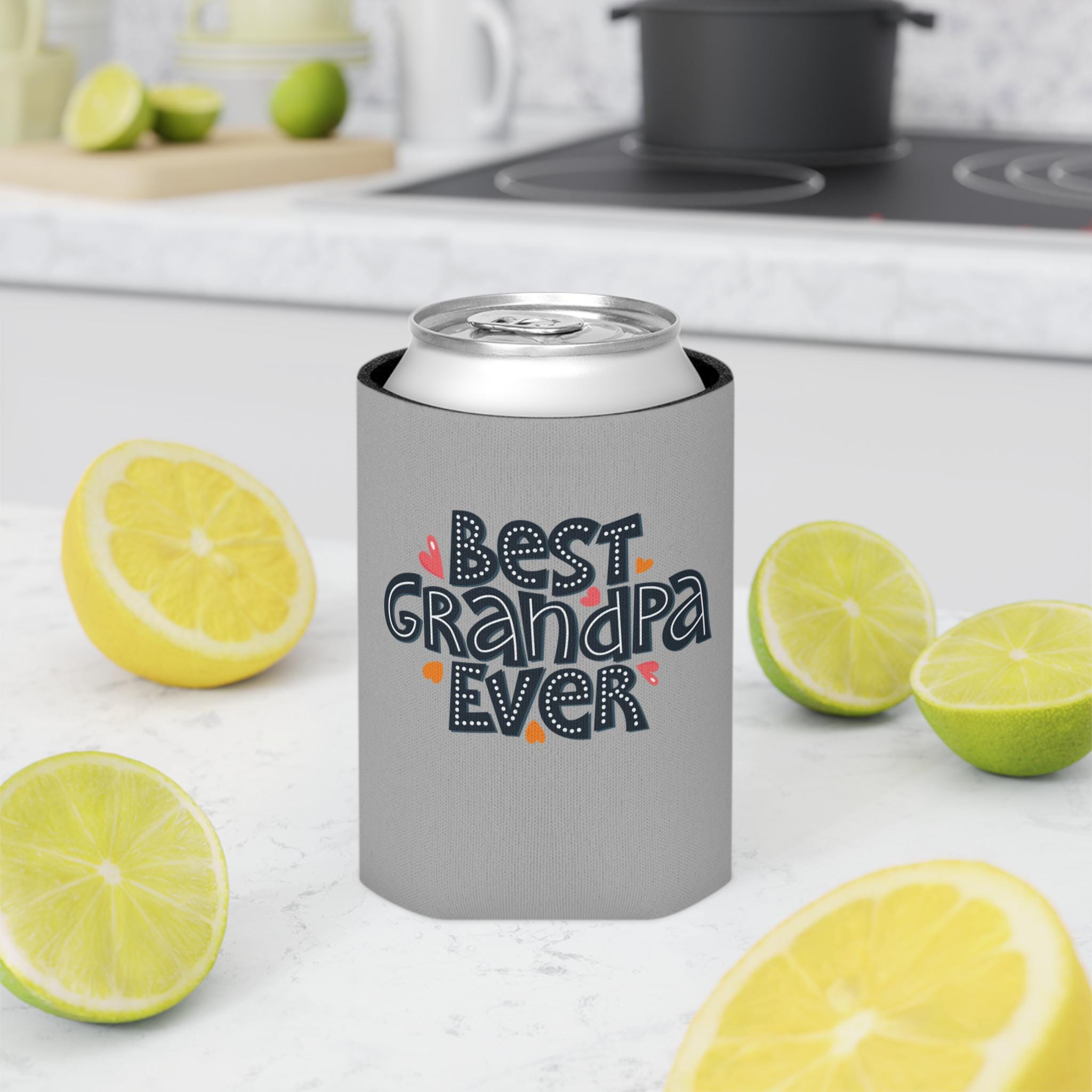 Best Grandpa Ever Can Cooler, Perfect Gift for Father's Day, Grandpa Birthday, BBQ Party, Family Gatherings, Cute Beverage Holder