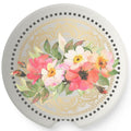 Floral Soapstone Car Coaster Set: Decorative Auto Drink Holder