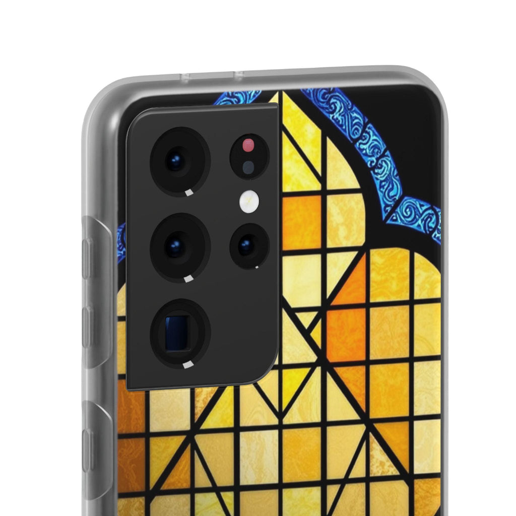 Faux Stained Glass Samsung Case: Artistic Geometric Design