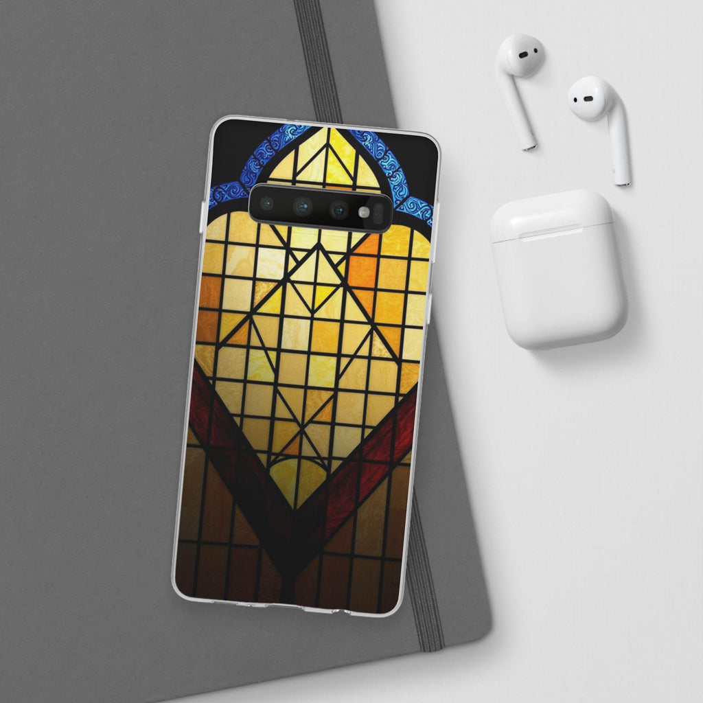 Faux Stained Glass Samsung Case: Artistic Geometric Design