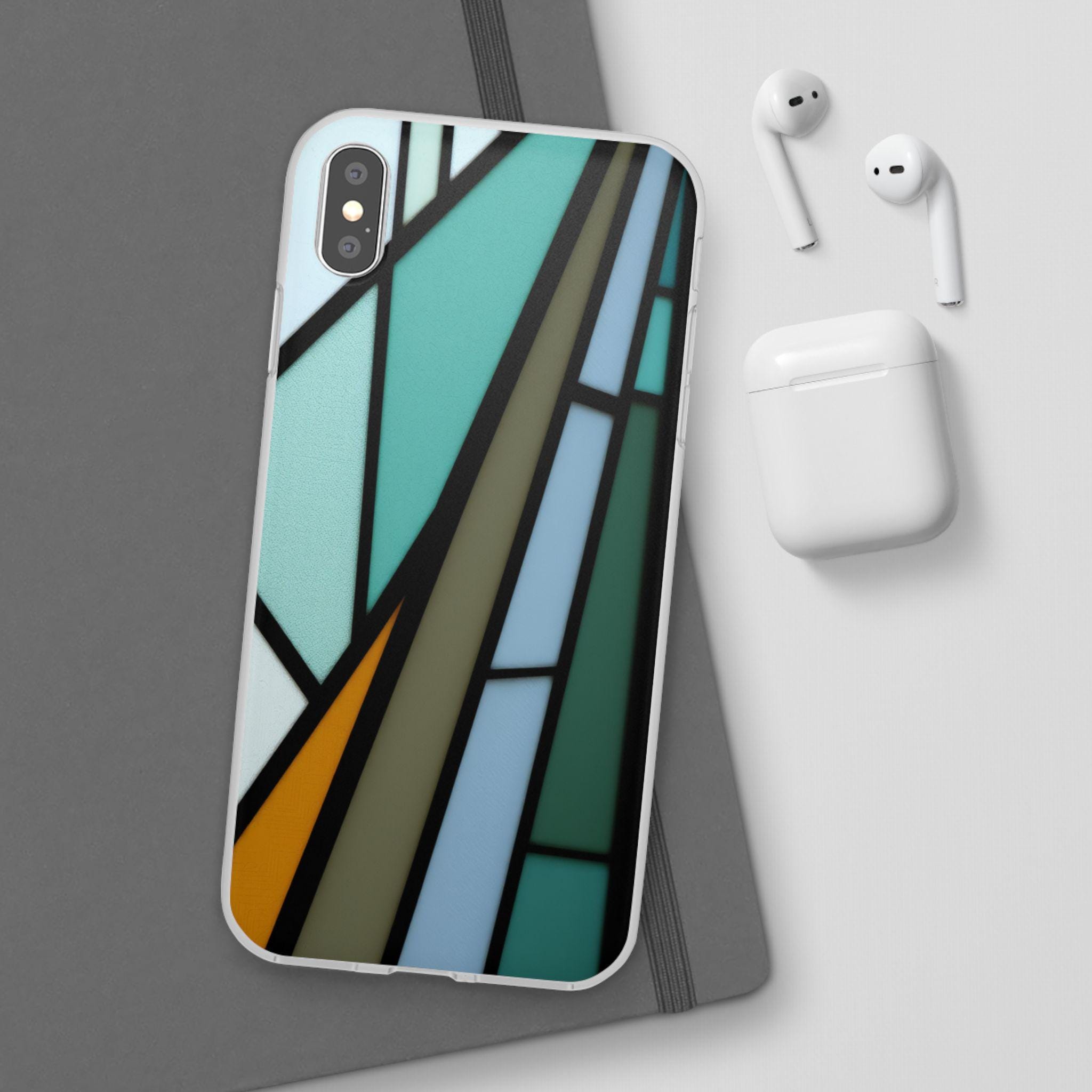 Faux Stained Glass iPhone Case: Artistic Colorful Cover