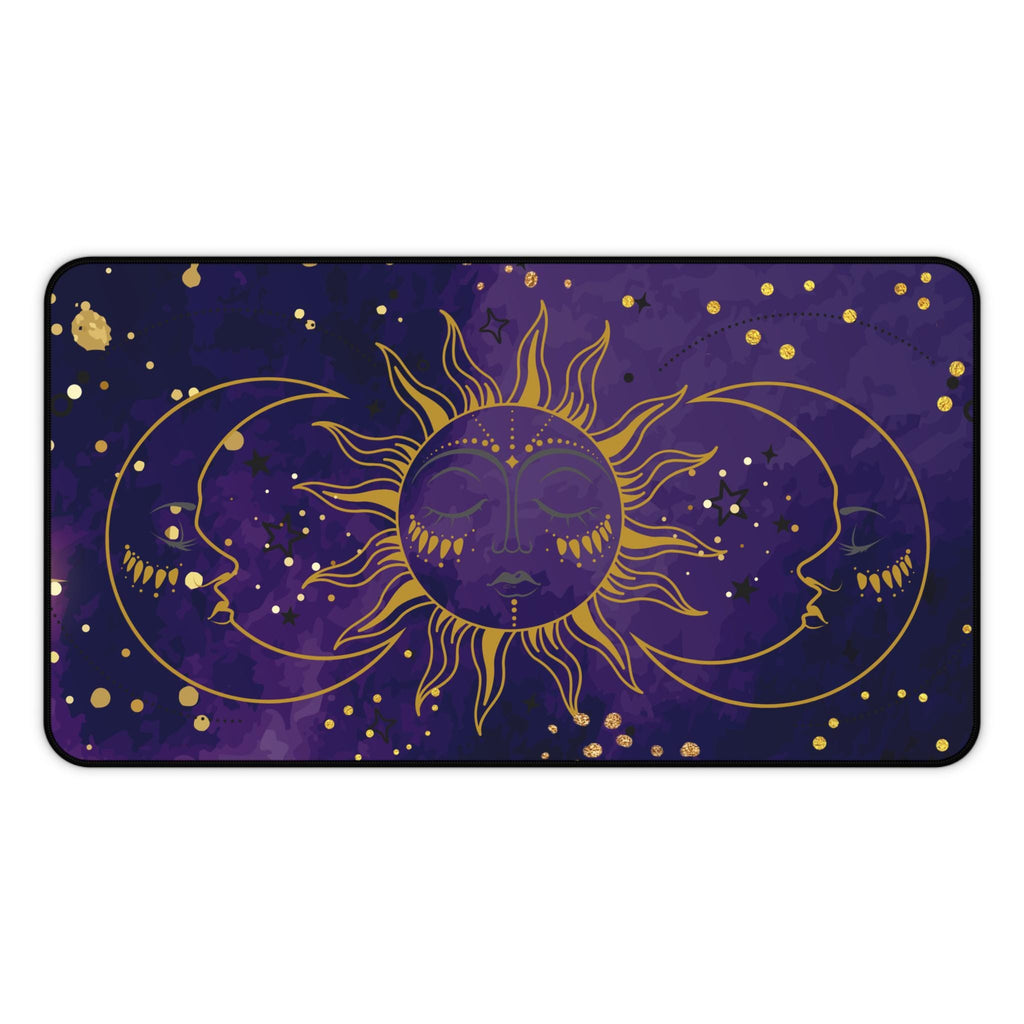 Celestial Moon & Sun Desk Mat: Astrology Office Decor