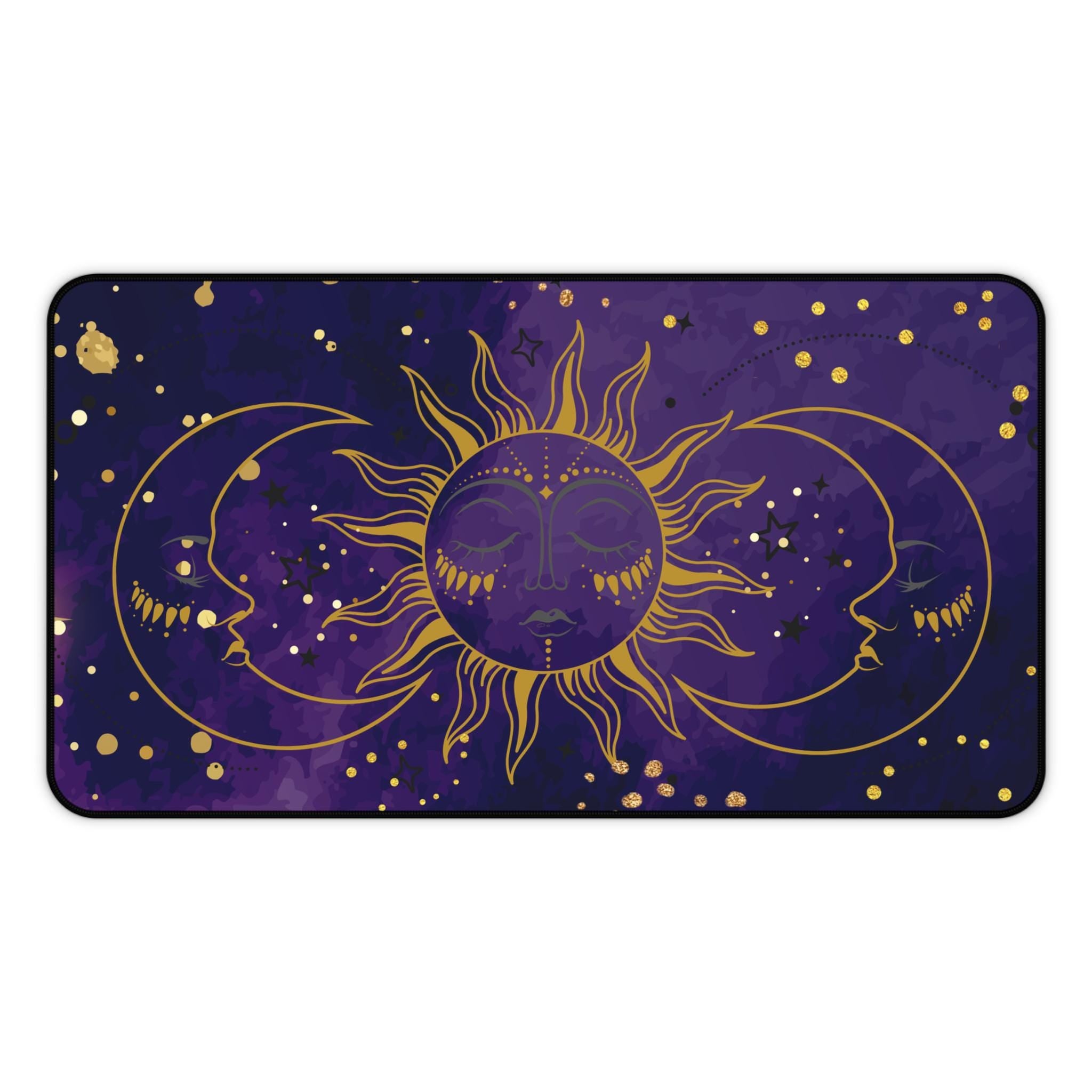 Celestial Moon & Sun Desk Mat: Astrology Office Decor