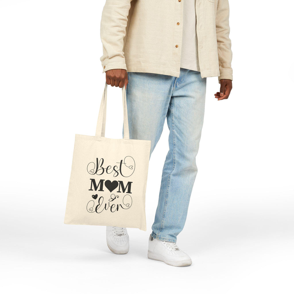 Best Mom Ever Cotton Canvas Tote Bag - Gift for Mother, Eco-Friendly Shopper, Grocery Bag, Personalized Mother's Day, Cute Tote