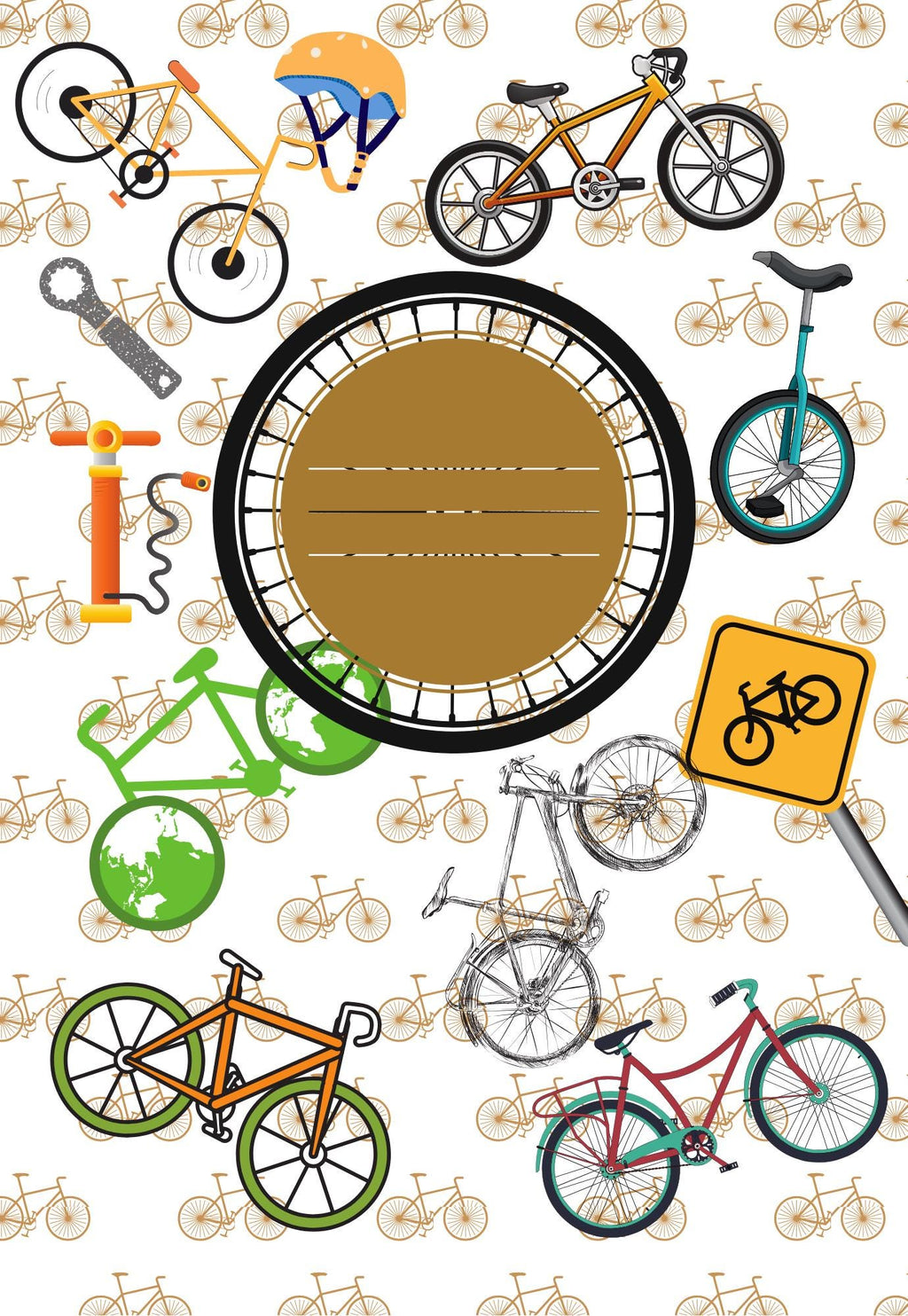 Bicycle Notebook Cover and Sticker Set: Bike Lover Gift (Digital Download)
