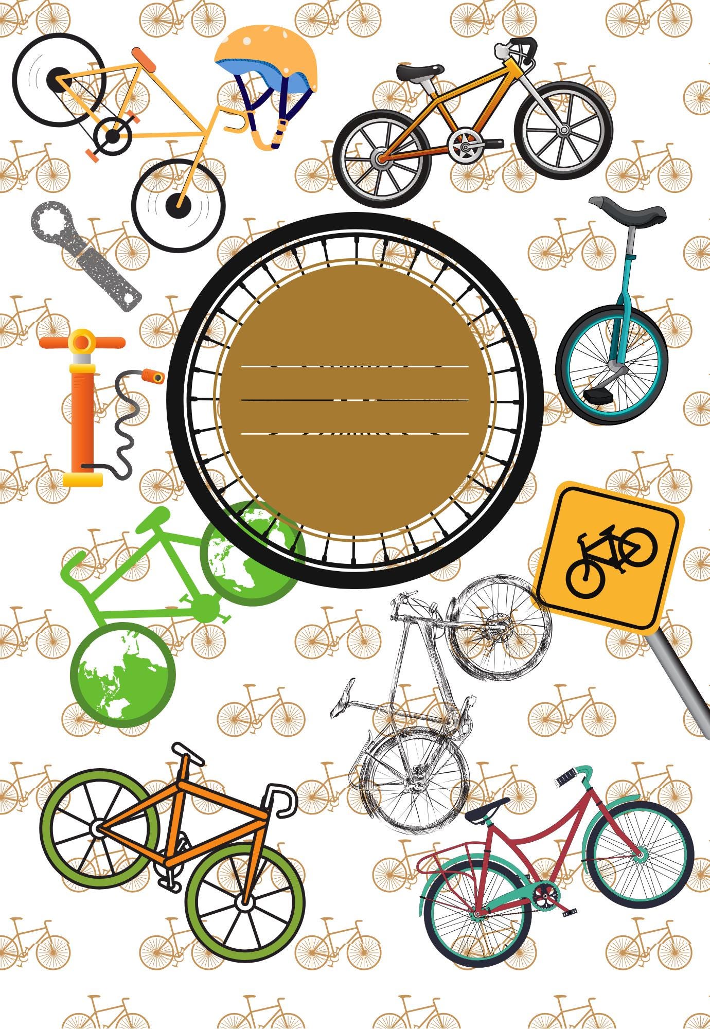 Bicycle Notebook Cover and Sticker Set: Bike Lover Gift (Digital Download)