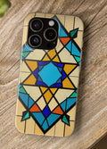 Faux Stained Glass iPhone Case: Geometric Art, Unique Mobile Cover