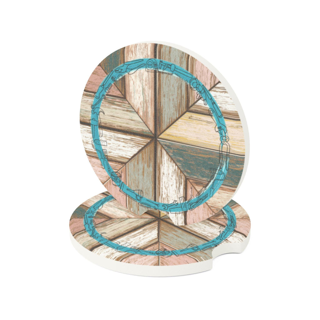 Rustic Soapstone Car Coaster: Vintage Wood Design