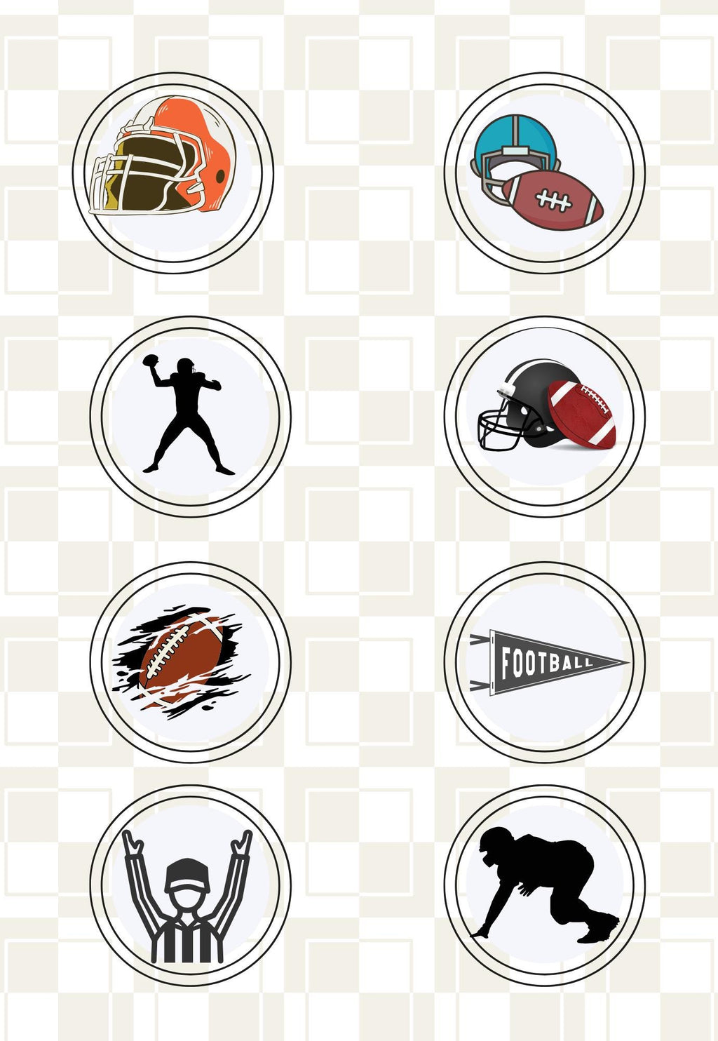 Football Composition Notebook Cover and Sticker: DIY School Project (Digital Download)