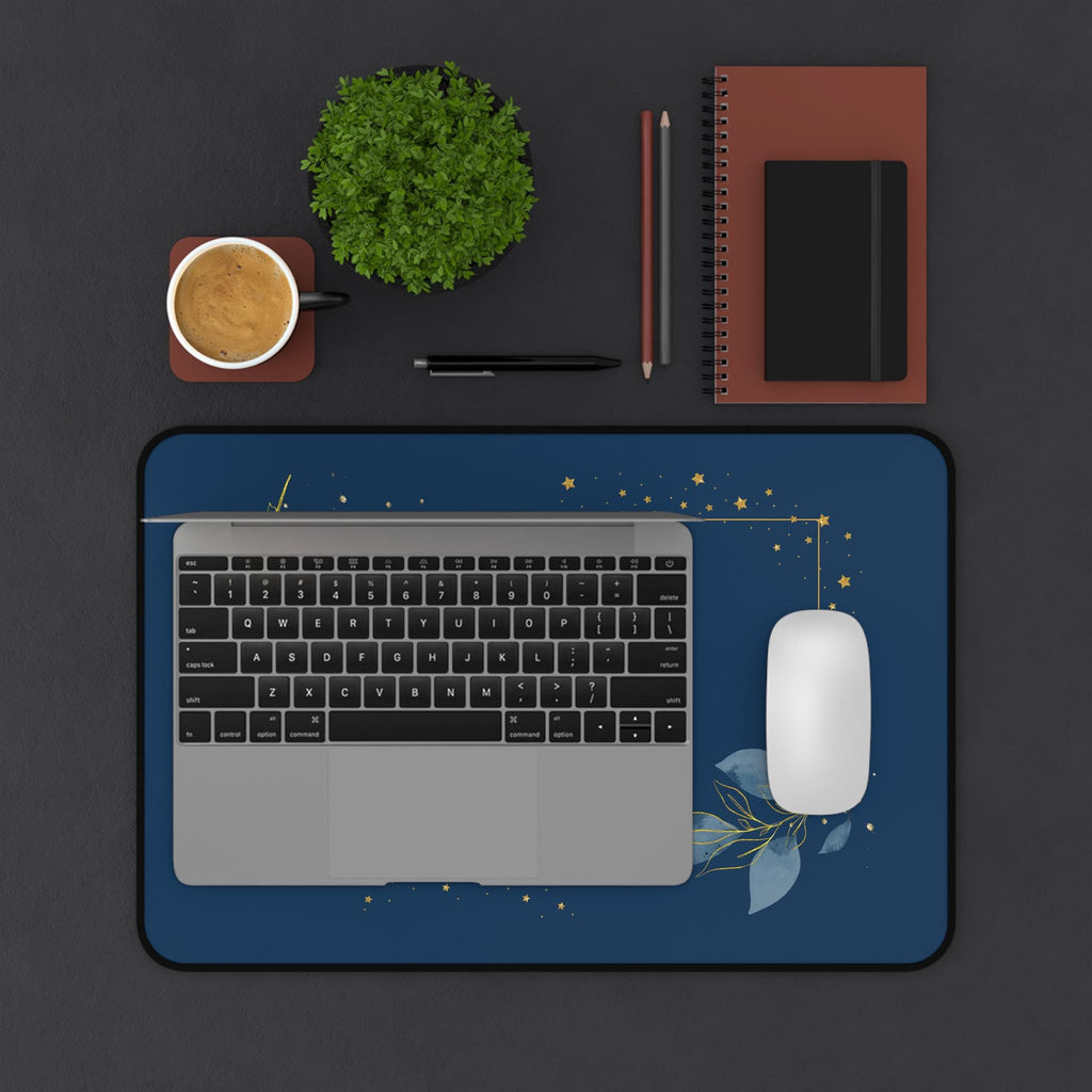 Floral Desk Mat: Elegant Workspace Accessory - Neoprene Desk Organizer