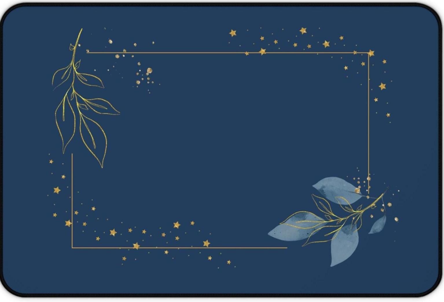 Floral Desk Mat: Elegant Workspace Accessory - Neoprene Desk Organizer