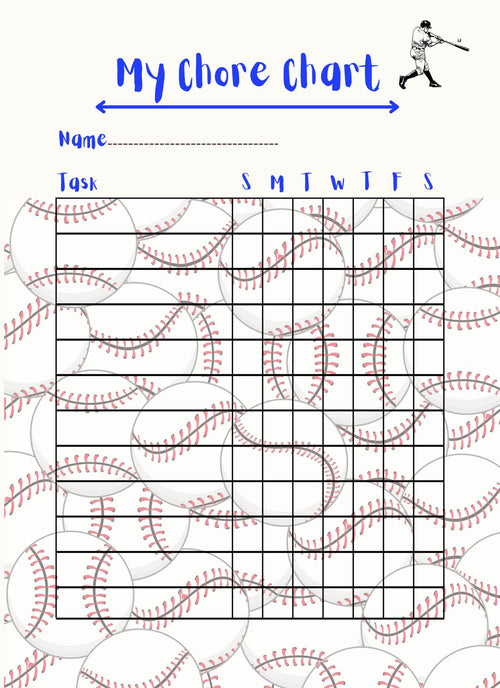 Baseball Chore Chart: Daily Task Tracker (PDF Download)